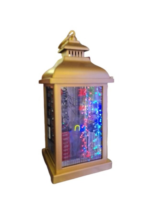 BUYCO Decorative LED Lantern Lamp with Multicolor Fairy Lights – Vintage Metal Finish, Battery Operated Ambient Night Light for Home, Ramadan, Eid & Festive Décor - Image 2